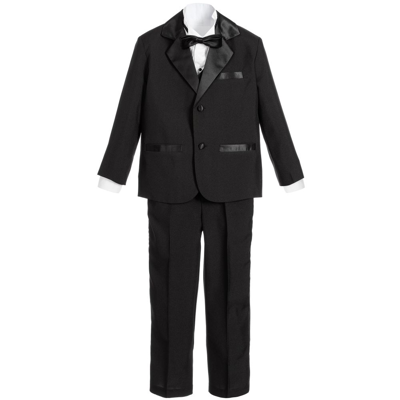 Romano Vianni Kids' Boys Black 5 Piece Tuxedo Suit