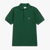 Lacoste Green Polo For Boy Shirt With Crocodile In Green