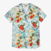 GUCCI TEEN BLUE STRAWBERRY SHIRT