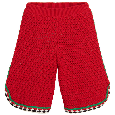 Gucci Kids' Girls Red Crochet Shorts