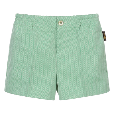 Gucci Kids' Boys Green Herringbone Shorts