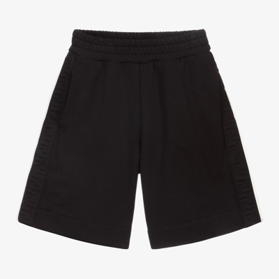 Fendi Kids' Boys Black Cotton Logo Shorts