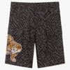 KENZO BOYS TEEN BLACK & GREY SHORTS