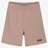 Msgm Beige Teen Boy Bermuda Shorts In Beige