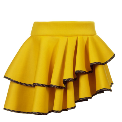 Fendi Teen Yellow Logo Skirt