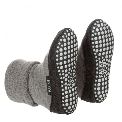 Falke Grey Wool Slipper Socks In Gray