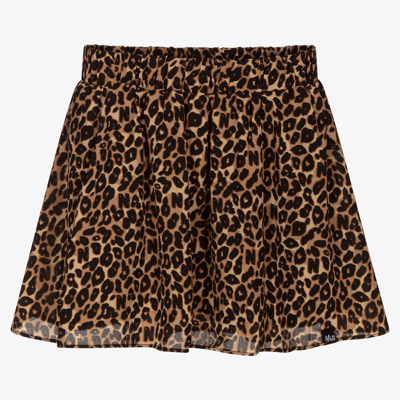 Nik & Nik Kids' Girls Brown Leopard Skirt