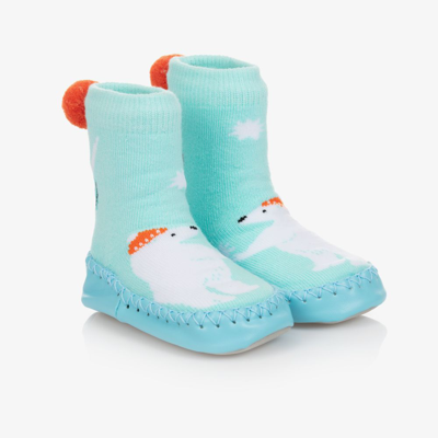Powell Craft Blue Polar Bear Slipper Socks