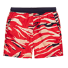 Moncler Tiger Stripe-print Swim Shorts In Red