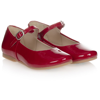 Manuela De Juan Kids'  Girls Red Patent Leather Shoes
