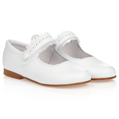Children's Classics Kids' Girls White Leather Shoes