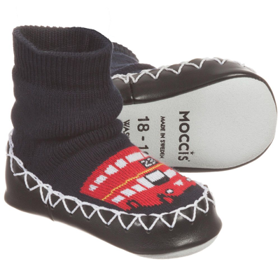 Moccis Babies' Navy Blue Indoor Slipper Shoes