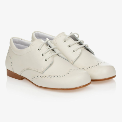 Children's Classics Ivory Leather Brogue Shoes