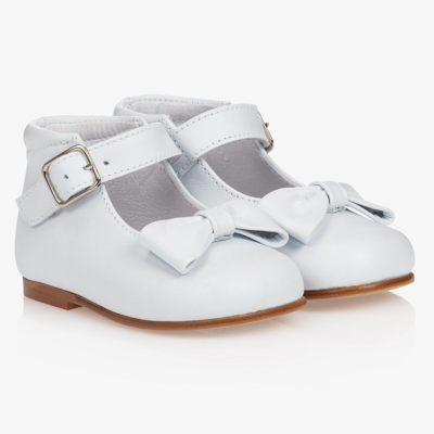 Children's Classics Kids' Girls White Leather Bow Shoes