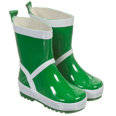 Playshoes Green Reflective Rain Boots