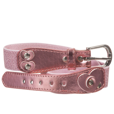 Playshoes Kids' Girls Pink Glitter Elasticated Belt