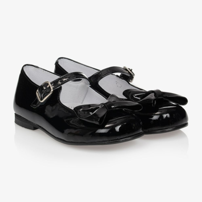 Children's Classics Kids' Girls Black Patent Leather Bow Shoes