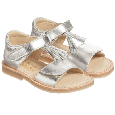 Young Soles Kids' Girls Silver Leather Sandals