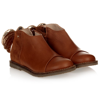 MANUELA DE JUAN MANUELA DE JUAN GIRLS BROWN LEATHER BOOTS