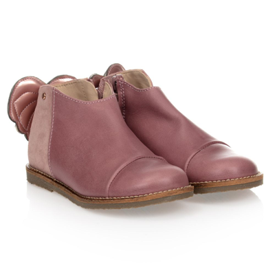 Manuela De Juan Babies'  Girls Pink Leather Boots