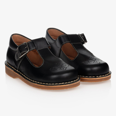 Children's Classics Black Leather T-bar Shoes
