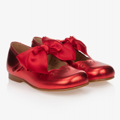 Children's Classics Kids' Girls Metallic Red Leather Shoes