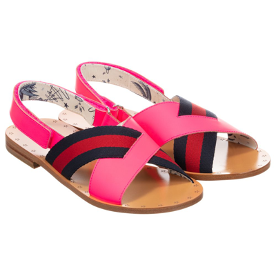 Gucci Babies' Girls Pink Leather Sandals