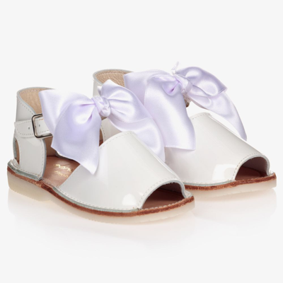 Early Days Kids' Girls White Patent Leather Sandals