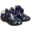 CARAMELO GIRLS BLUE PATENT BOW SHOES