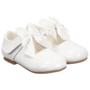 CARAMELO GIRLS WHITE PATENT BOW SHOES