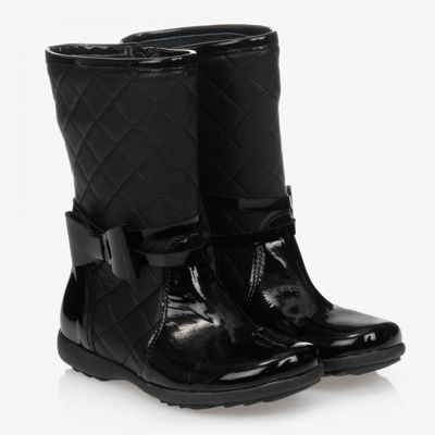 Children's Classics Kids' Girls Black Quilted Leather Boots