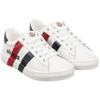 MONCLER BOYS WHITE LEATHER TRAINERS