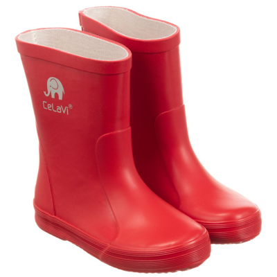 Celavi Red Rubber Rain Boots