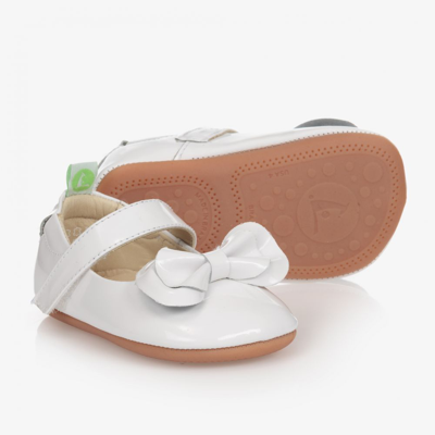 Tip Toey Joey Girls White Leather Baby Shoes