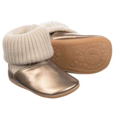 Tip Toey Joey Baby Gold Leather Sock Boots