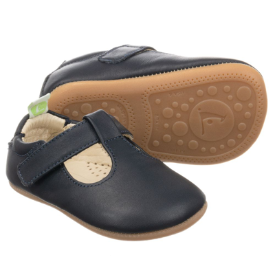 Tip Toey Joey Navy Blue Leather Baby Shoes