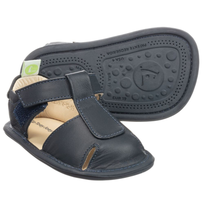 Tip Toey Joey Navy Blue Leather Baby Sandals