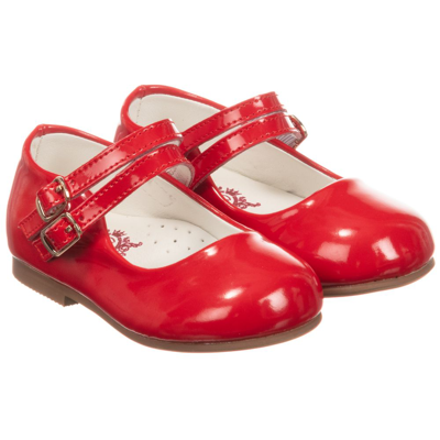 Caramelo Babies' Girls Red Patent Leather Shoes