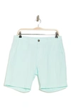 Faherty Cloud Cotton Harbor Flat Front Shorts In Sea Foam