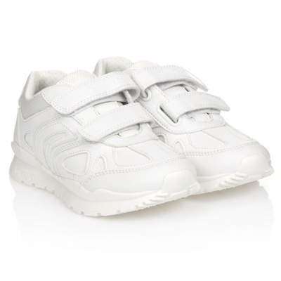 Geox White Faux Leather Trainers