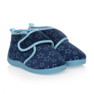 Playshoes Blue Star Velour Slippers