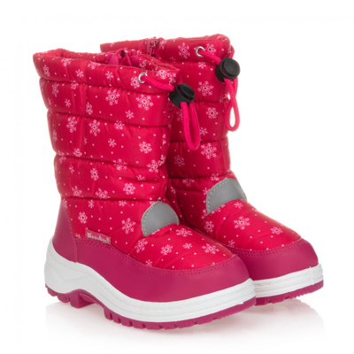 Playshoes Kids' Girls Pink Snowflake Snow Boots