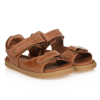 BOBUX KID + TAN BROWN LEATHER SANDALS