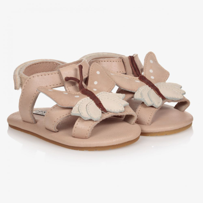 Donsje Girls Pink Leather Baby Sandals