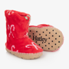 HATLEY GIRLS RED CANDY CANE SLIPPERS