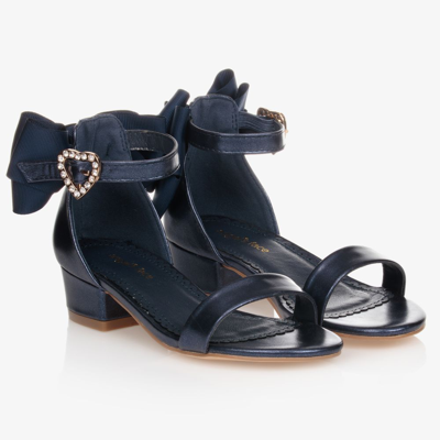 Angel's Face Kids' Girls Navy Blue Bow Heel Sandals