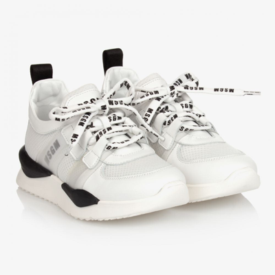 Msgm Teen White Logo Trainers