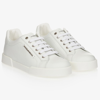Dolce & Gabbana Kid's Logo Leather Low-top Sneakers, Toddler/kids In White