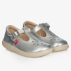 CHIPMUNKS GIRLS SILVER LEATHER T-BAR SHOES