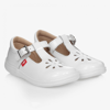 CHIPMUNKS GIRLS WHITE LEATHER T-BAR SHOES